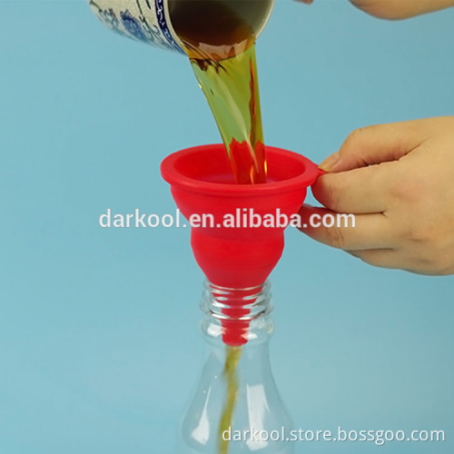 High quality kitchenware multifunction silicone funnel silicone oil foldable funnel silicone rubber funnel